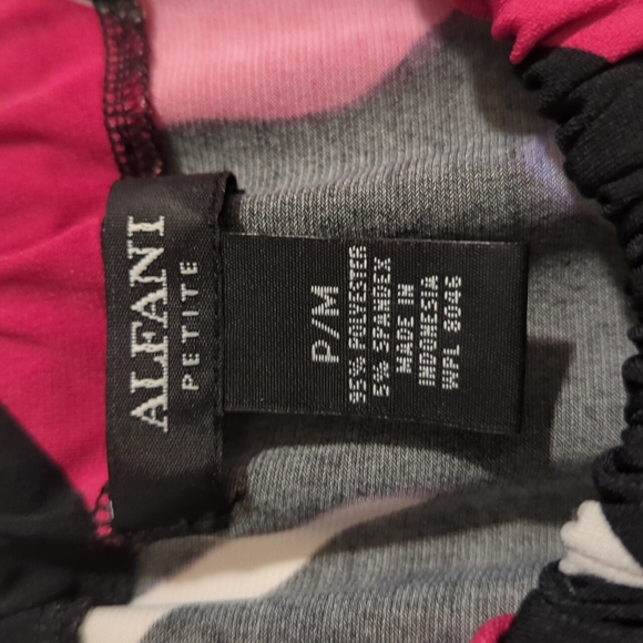 ALFANI Tunic Blouse Multi Colored with Silver Tassel Embellishment Petite Medium - Picture 9 of 10